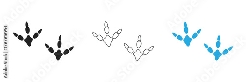 Explore ancient worlds with versatile dinosaur footprint icons, perfect for educational materials, prehistoric themes, and creative projects.