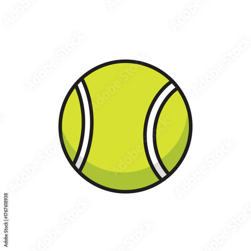 Illustration of a Vibrant Yellow Tennis Ball.