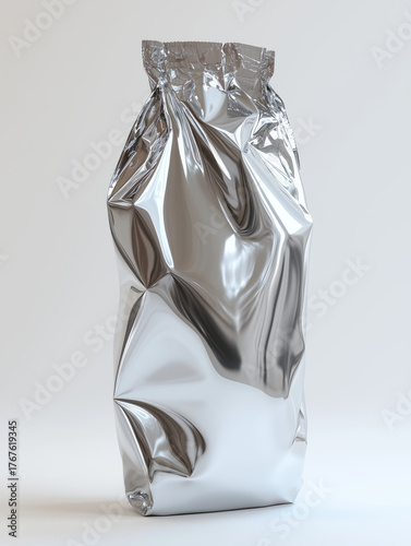 Realistic Glossy Stand-Up Foil Pouch for Modern Product Design