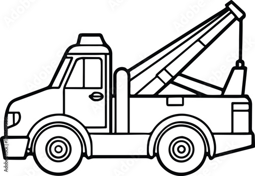 tow truck outline vector for auto services