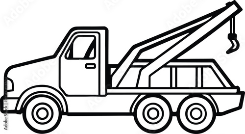 tow truck outline vector for auto services