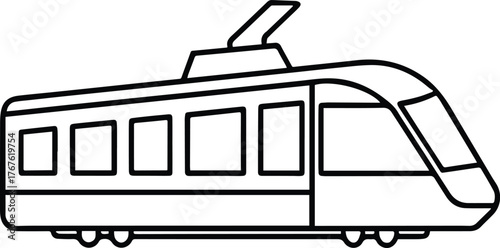 black and white train outline clip art preview