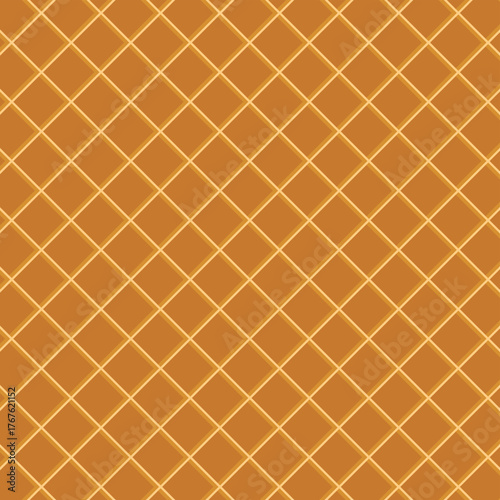 Realistic waffle seamless pattern. Waffle seamless texture vector background illustration. Perfect for food packaging, wallpaper, or cafe branding.