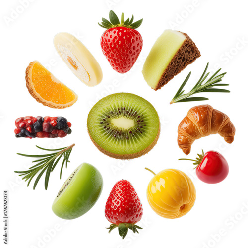 set of fruits and berries