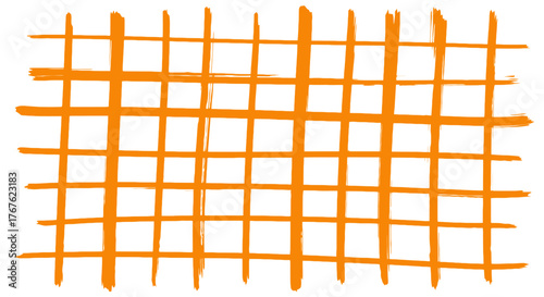 Energetic orange crosshatch pattern with expressive brushstrokes ideal for design elements