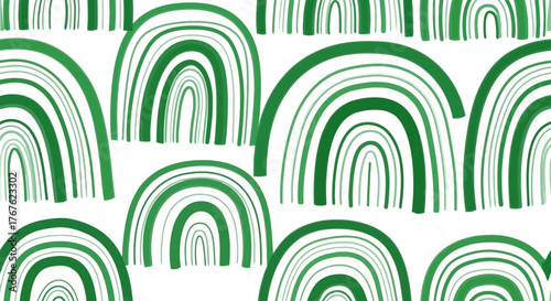 Emerald arcadia an endless sequence of verdant arches offering a playful botanical impression