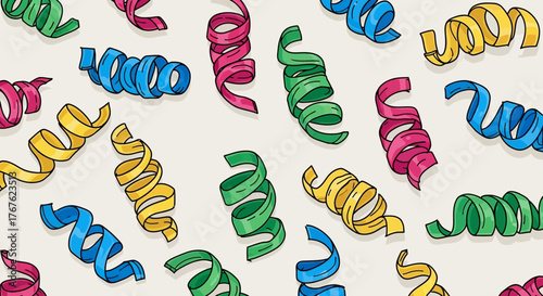 Festive serpentine illustration featuring a seamless repeating pattern for joyous celebration