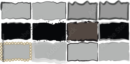 Set of Black and White Frames – Minimalist Photo Frame Collection for Gallery, Wall Decor, and Mockup Design