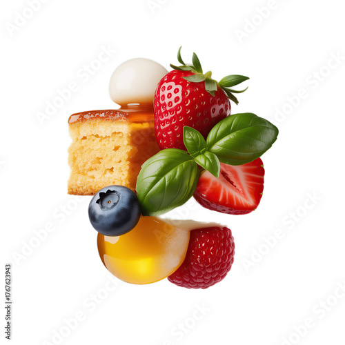 strawberry jam on a white background