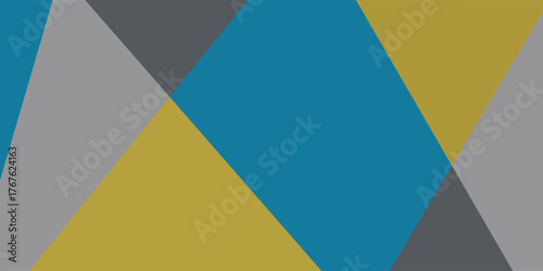 Contemporary abstract background with a geometric pattern of teal, yellow, and gray shapes.