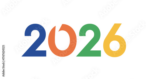 Colorful 2026 Logo Design on White Background.
