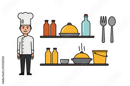 Restaurant food line icon. Dinner sign. Hotel service symbol. Quality design element. Linear style restaurant food icon. Vector