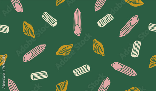 Cute pasta pattern background vector design