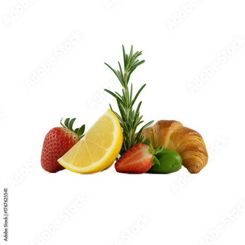 fresh fruits on a white background