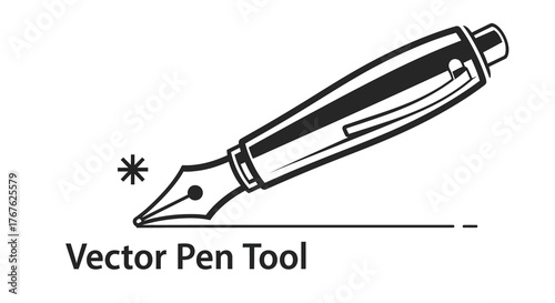 Classic fountain pen tool design for creative graphic projects