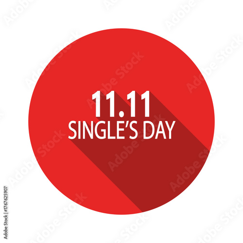 Red circle with text '11.11 Single's Day' and a long shadow.