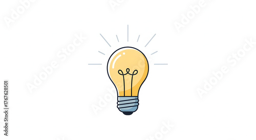 Illuminating Ideas A Simple Icon of a Lightbulb with Rays, Symbolizing Creativity and Innovation