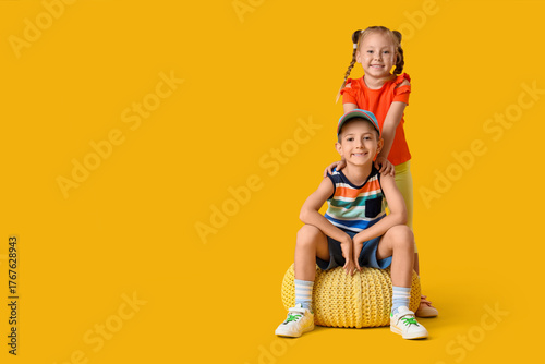 Stylish little children on ...