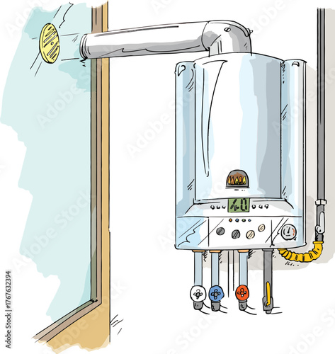 Combi boiler used in homes.