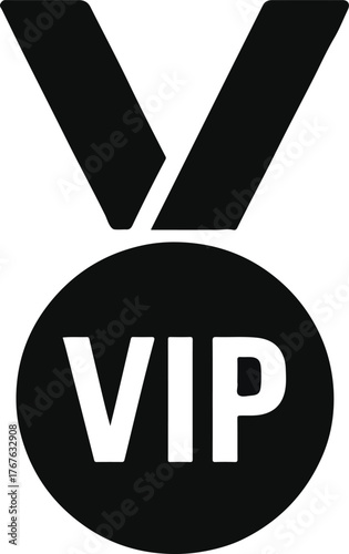 VIP Badge Vector Icon — Exclusive Access, Luxury Event, and Premium Identity Symbol