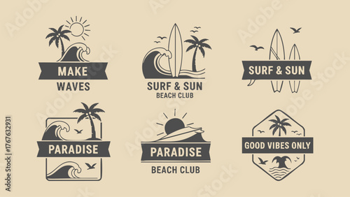 Tropical Wave Paradise Beach Club Label Set