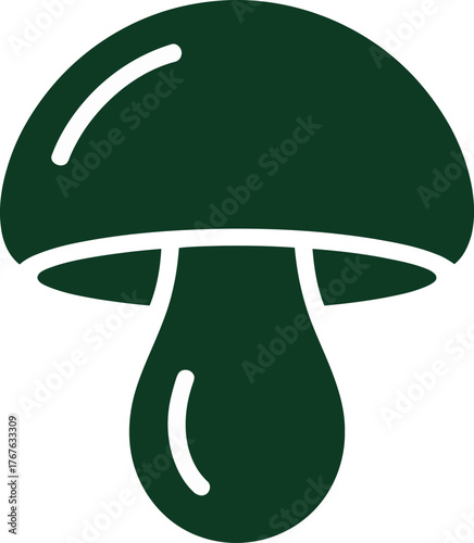 Mushroom Icon Fungi Illustration Vector Toadstool Culinary Wild Edible Ingredient