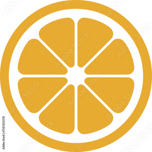 Citrus Slice Round Frame Fruit Icon Vector Element Delicious Ingredient Food Source Vitamin C