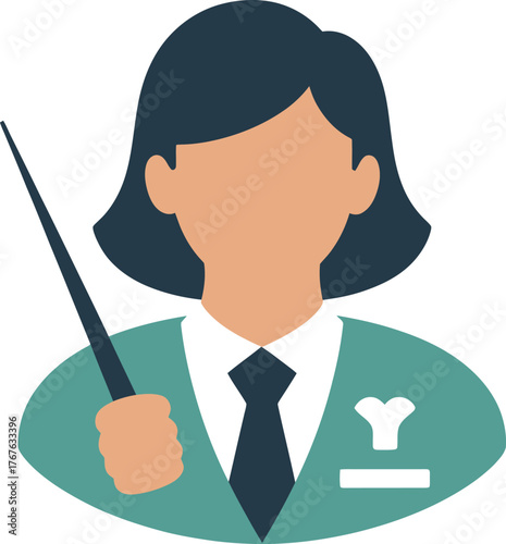 Teaching Presentation Medical Instructor Physician Vector Icon Healthcare Tutoring