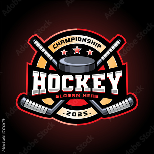 Hockey championship logo in modern hockey logo team