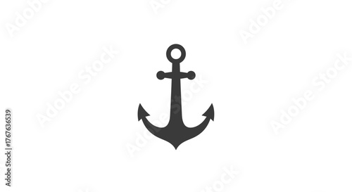 Simple, dark gray anchor icon centered on a clean white background.
