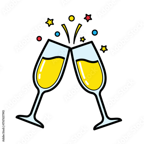 Celebration Toast with Champagne