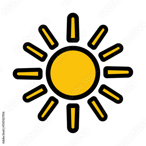Bright Stylized Sun Weather Icon