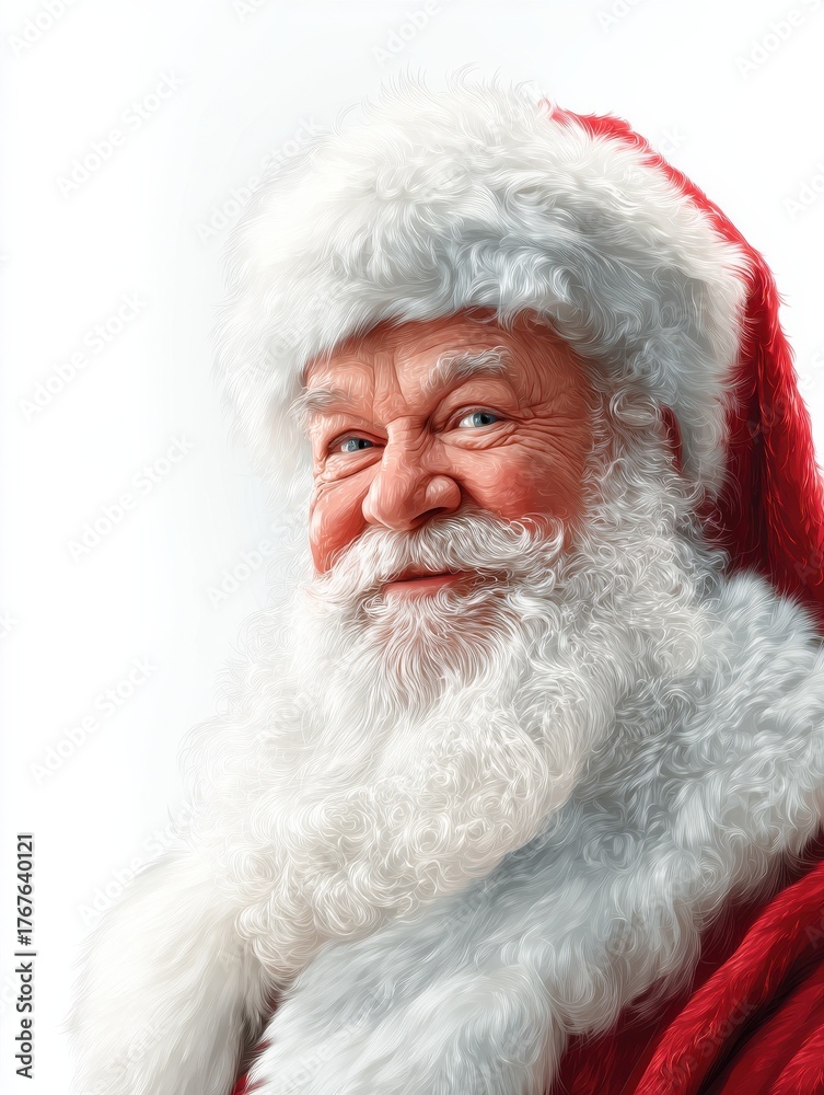 Naklejka premium illustration cheerful santa claus with white beard isolated on transparent