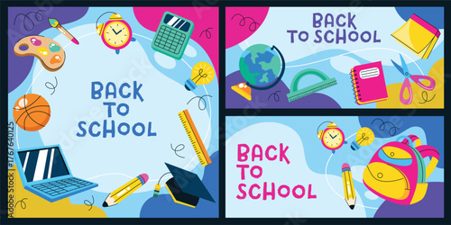 Education and school banner template vector background