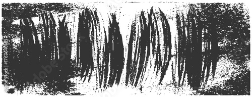 Distressed texture with vertical brush scratches on a white background, grainy and weathered effect