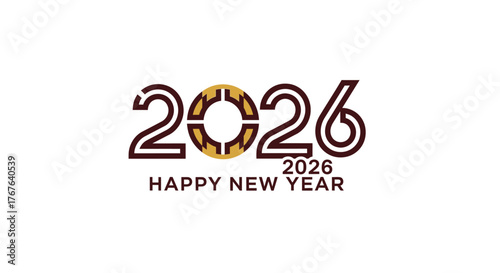 Festive 2026 New Year Celebration Design with Modern Typography.