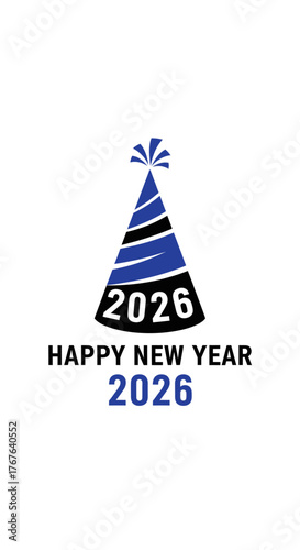 Festive 2026 New Year Celebration Hat Design.