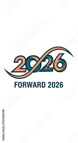 Forward 2026 Logo Design with Intertwined Numbers and Modern Typography.