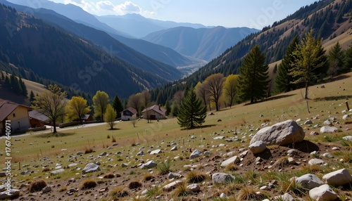 Abstract Minimalist Geometric Design with Bold Shapes