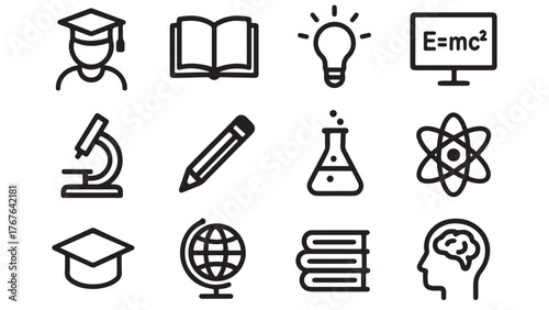 education icons set vector illustration