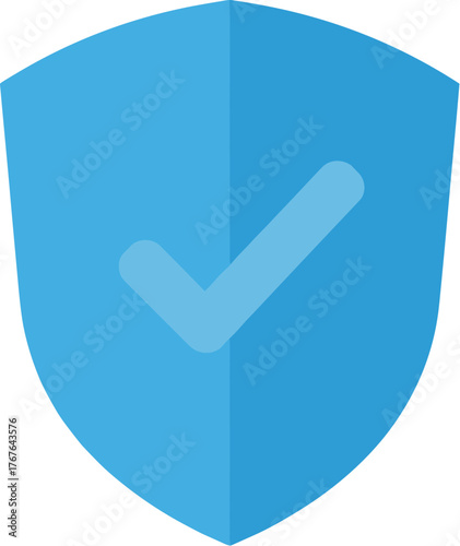 Flat Simple Shield Checkmark Protection Approved Guarantee Safety Symbol Icon