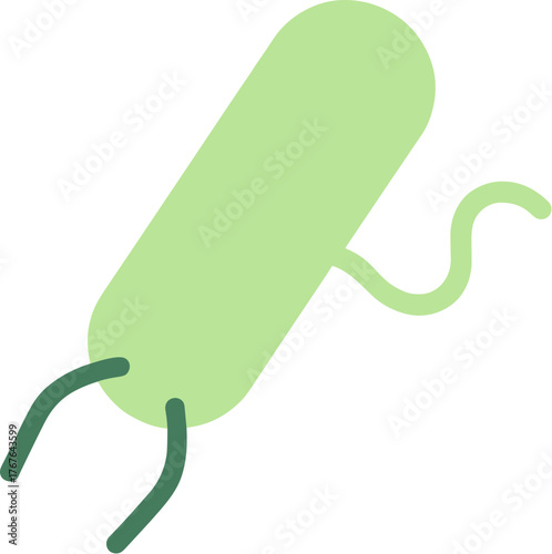 Flat Simple Bacteria Microbe Germ Biology Science Health Icon Graphic