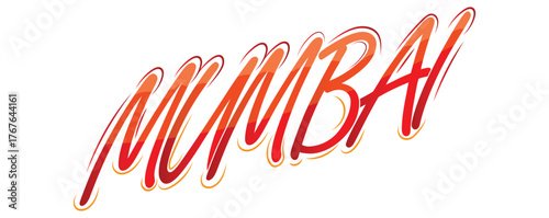 Mumbai Lettering Typography Design | Modern Mumbai City Name Text Art | Travel Vector Illustration