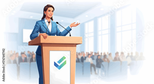 Red Elephant Mascot Holding American Flag Illustration - Vector Art for Election Day