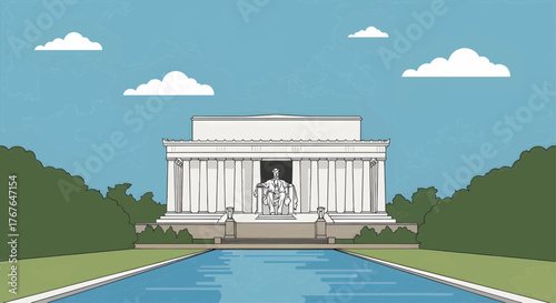 Vector Election Day Stickers USA Flag, Ballot Box, and Colorful Speech Bubble