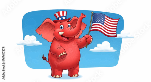 Cute Cartoon Donkey Vector Illustration for Election Day Celebrations