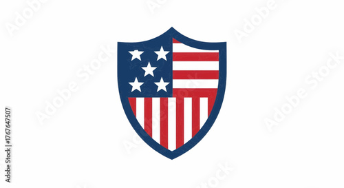 Vector Election Day Shield Icon American Flag Graphic for Voting and Patriotic Designs