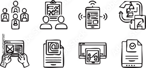 Business and Technology Icons Set.