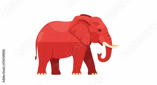 Vibrant red elephant vector illustration, symbolizing political engagement and party representation, perfect for Election Day campaign materials and digital design assets