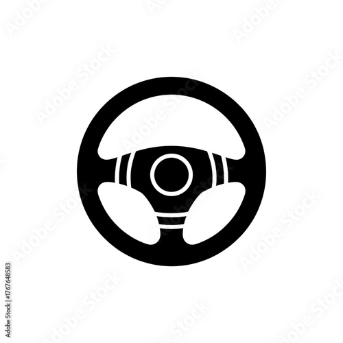 Minimalist car steering wheel vector illustration for automotive design and transportation concepts providing a simple and elegant visual representation suitable for various projects